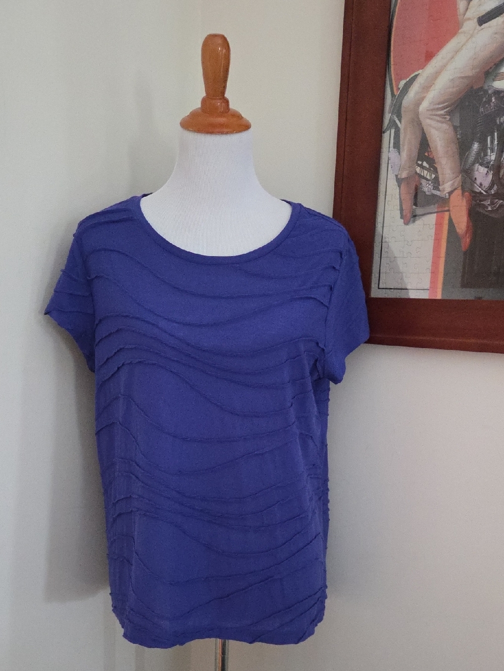 Simply Vera Vera Wang Short-Sleeve Wave Textured Top - Purple
